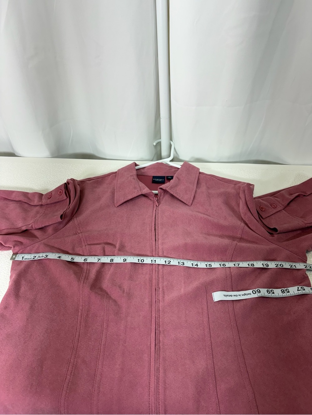 Sonoma Dusty Rose Zip-Front Jean Jacket 3492 - Picture 5 of 12